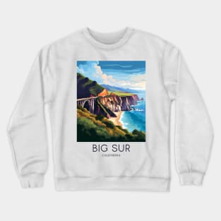 A Pop Art Travel Print of Big Sur - California - US Crewneck Sweatshirt